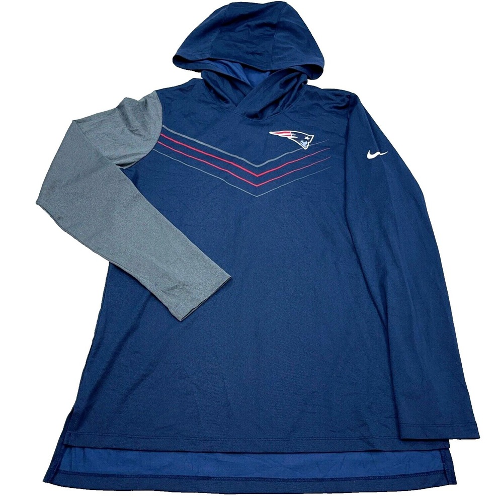 New England Patriots Shirt Men Large Nike Dri Fit Hoodie Tee Lightweight Adult *